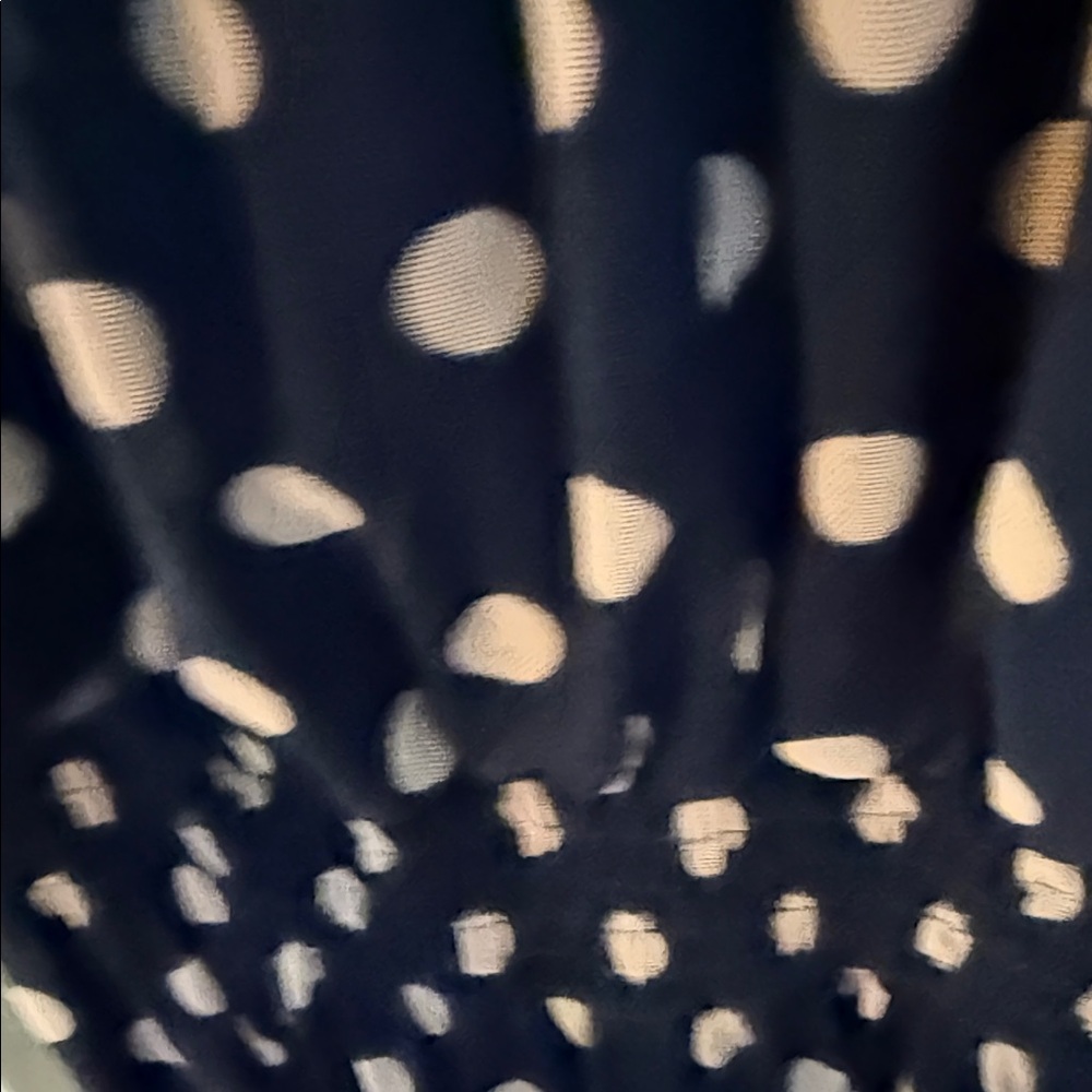 Kate And Lily Navy Polka Dot Midi Dress with Sheer Short Sleeves 6P - Picture 3 of 9